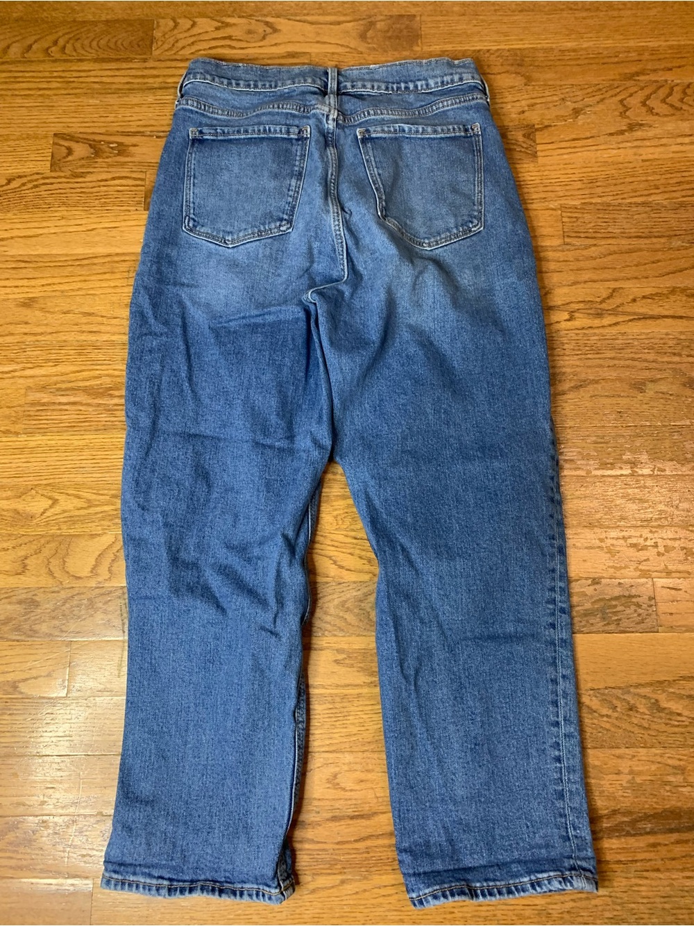 OLD NAVY Blue High Waisted Wide Leg Jeans Size 12 Light Distressing - Picture 4 of 8
